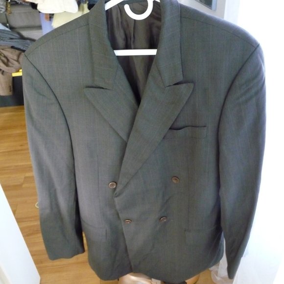 FERRINI MENS WOOL dark brown/black/ camel/plaid blazer size 42L NEW NO TAGS